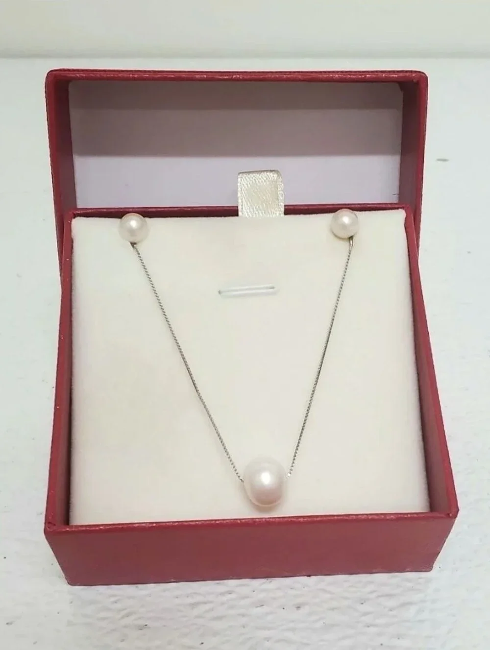 Classic White Pearl Necklace and Stud Earrings Set